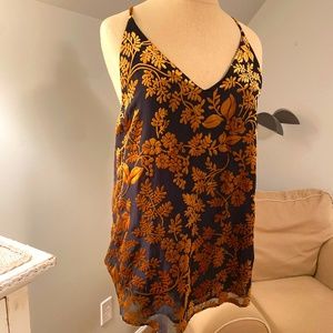 LOFT Velvet Detailed Tank/Blouse (S)
